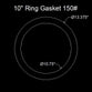 10" Ring Flange Gasket - 150 Lbs. - 1/8" Thick Viton™