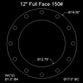 12" Full Face Flange Gasket (w/12 Bolt Holes) - 150 Lbs. - 1/8" Thick Neoprene