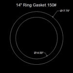 14" Ring Flange Gasket - 150 Lbs. - 1/16" Thick Garlock Blue-Gard 3000