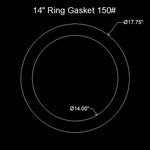 14" Ring Flange Gasket - 150 Lbs. - 1/16" Thick Klingersil® C-4401