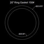 20" Ring Flange Gasket - 150 Lbs. - 1/16" Thick Garlock Blue-Gard 3000