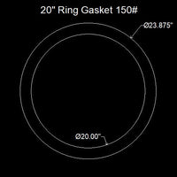 20" Ring Flange Gasket - 150 Lbs. - 1/8" Thick Viton™