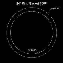 24" Ring Flange Gasket - 150 Lbs. - 1/16" Thick Neoprene
