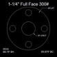 1-1/4" Full Face Flange Gasket (w/4 Bolt Holes) - 300 Lbs. - 1/16" Thick Garlock Blue-Gard 3700