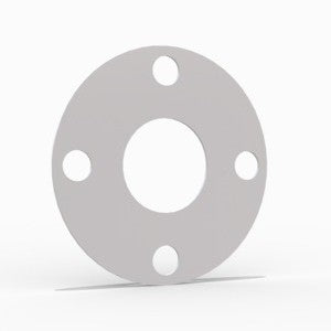 1" Full Face Flange Gasket (w/4 Bolt Holes) - 150 Lbs. - 1/8" Thick EPDM FDA White