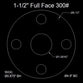 1-1/2" Full Face Flange Gasket (w/4 Bolt Holes) - 300 Lbs. - 1/16" Thick Garlock Blue-Gard 3000