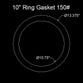 10" Ring Flange Gasket - 150 Lbs. - 1/8" Thick Garlock 700