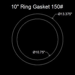 10" Ring Flange Gasket - 150 Lbs. - 1/16" Thick Viton™