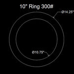 10" Ring Flange Gasket - 300 Lbs. - 1/16" Thick Nitrile (NBR) Buna-N