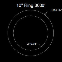 10" Ring Flange Gasket - 300 Lbs. - 1/8" Thick (70 Duro) Neoprene