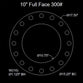 10" Full Face Flange Gasket (w/16 Bolt Holes) - 300 Lbs. - 1/8" Thick Garlock Blue-Gard 3300