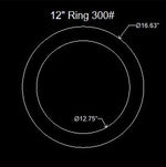 12" Ring Flange Gasket - 300 Lbs. - 1/16" Thick Nitrile (NBR) Buna-N