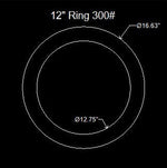 12" Ring Flange Gasket - 300 Lbs. - 1/16" Thick (70 Duro) Neoprene