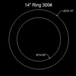 14" Ring Flange Gasket - 300 Lbs. - 1/16" Thick Nitrile (NBR) Buna-N