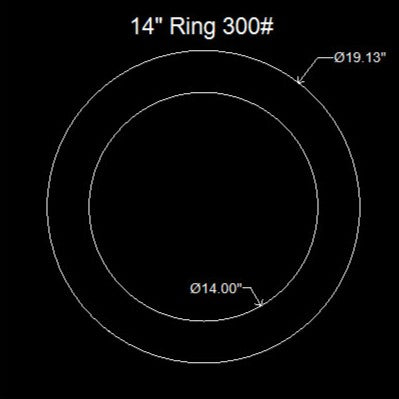 14" Ring Flange Gasket - 300 Lbs. - 1/16" Thick Garlock GYLON® Style 3500