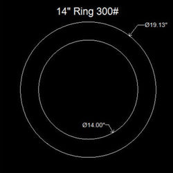 14" Ring Flange Gasket - 300 Lbs. - 1/16" Thick (60 Duro) Neoprene