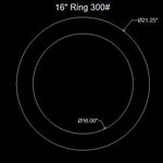 16" Ring Flange Gasket - 300 Lbs. - 1/8" Thick Garlock GYLON® Style 3500