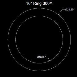 16" Ring Flange Gasket - 300 Lbs. - 1/8" Thick (70 Duro) Neoprene