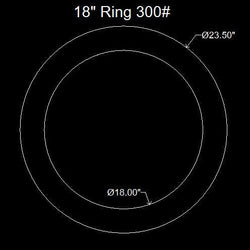 18" Ring Flange Gasket - 300 Lbs. - 1/8" Thick (60 Duro) Neoprene