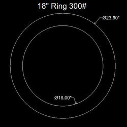 18" Ring Flange Gasket - 300 Lbs. - 1/8" Thick Nitrile (NBR) Buna-N