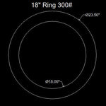 18" Ring Flange Gasket - 300 Lbs. - 1/16" Thick Garlock GYLON® Style 3500