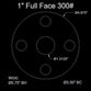 1" Full Face Flange Gasket (w/8 Bolt Holes) - 300 Lbs. - 1/16" Thick Garlock Blue-Gard 3700