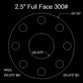 2-1/2" Full Face Flange Gasket (w/8 Bolt Holes) - 300 Lbs. - 1/8" Thick Garlock Blue-Gard 3300