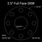 2-1/2" Full Face Flange Gasket (w/8 Bolt Holes) - 300 Lbs. - 1/8" Thick Nitrile (NBR) Buna-N