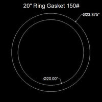 20" Ring Flange Gasket - 150 Lbs. - 1/16" Thick Garlock GYLON® Style 3510