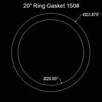 20" Ring Flange Gasket - 150 Lbs. - 1/16" Thick Viton™