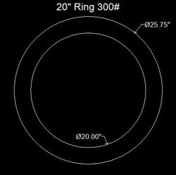 20" Ring Flange Gasket - 300 Lbs. - 1/16" Thick Nitrile (NBR) Buna-N