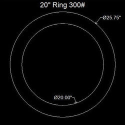 20" Ring Flange Gasket - 300 Lbs. - 1/8" Thick Nitrile (NBR) Buna-N