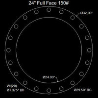 24" Full Face Flange Gasket (w/20 Bolt Holes) - 150 Lbs. - 1/8" Thick Garlock GYLON® Style 3500