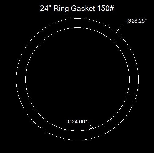 24" Ring Flange Gasket - 150 Lbs. - 1/16" Thick Viton™