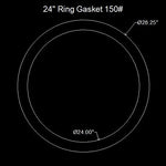 24" Ring Flange Gasket - 150 Lbs. - 1/16" Thick Garlock GYLON® Style 3504
