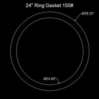 24" Ring Flange Gasket - 150 Lbs. - 1/16" Thick Garlock GYLON® Style 3504