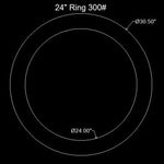 24" Ring Flange Gasket - 300 Lbs. - 1/8" Thick Garlock GYLON® Style 3504