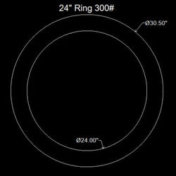 24" Ring Flange Gasket - 300 Lbs. - 1/16" Thick (70 Duro) Neoprene