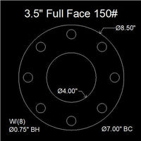 3-1/2" Full Face Flange Gasket (w/8 Bolt Holes) - 150 Lbs. - 1/8" Thick Garlock GYLON® Style 3500