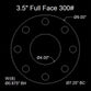 3-1/2" Full Face Flange Gasket (w/8 Bolt Holes) - 300 Lbs. - 1/16" Thick Garlock Blue-Gard 3000