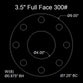 3-1/2" Full Face Flange Gasket (w/8 Bolt Holes) - 300 Lbs. - 1/8" Thick Nitrile (NBR) Buna-N