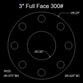 3" Full Face Flange Gasket (w/8 Bolt Holes) - 300 Lbs. - 1/16" Thick Garlock Blue-Gard 3000