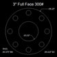 3" Full Face Flange Gasket (w/8 Bolt Holes) - 300 Lbs. - 1/8" Thick Nitrile (NBR) Buna-N