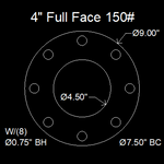 Flange Kit  4" Full Face 150# 1/16" Thick Viton™ Gasket & Bolt Pack