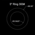 5" Ring Flange Gasket - 300 Lbs. - 1/8" Thick Nitrile (NBR) Buna-N