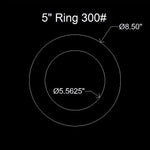 5" Ring Flange Gasket - 300 Lbs. - 1/8" Thick (60 Duro) Neoprene