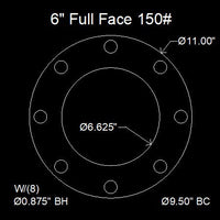 Flange Kit  6" Full Face 150# 1/8" Thick Viton™ Gasket & Bolt Pack