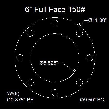 Flange Kit  6" Full Face 150# 1/16" Thick Viton™ Gasket & Bolt Pack