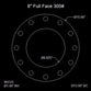 8" Full Face Flange Gasket (w/12 Bolt Holes) - 300 Lbs. - 1/8" Thick Garlock Blue-Gard 3300
