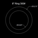 8" Ring Flange Gasket - 300 Lbs. - 1/8" Thick Garlock GYLON® Style 3504